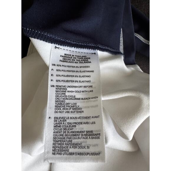 Prince Women's Tennis Match Knit Dress White/Navy/Yellow Trim – Size L - Picture 7 of 7